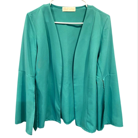 DONNEÉ PAR DIEU TURQUOISE Cardigan Large - Picture 1 of 4